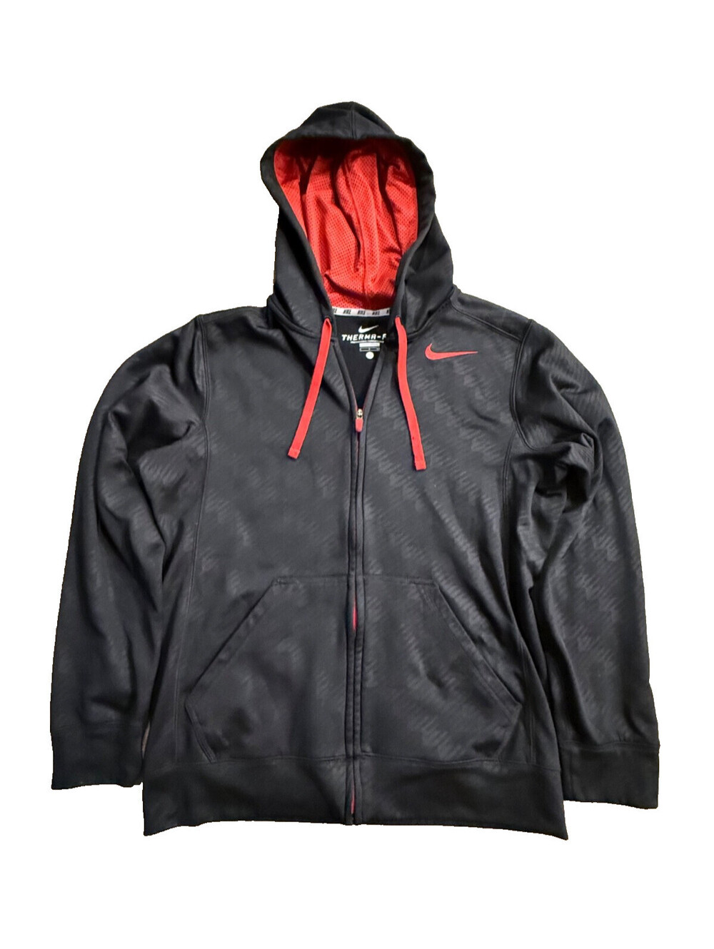 Vintage Nike Therma-Fit Mens Full Zip Hoodie Mesh Lined Hood Size S